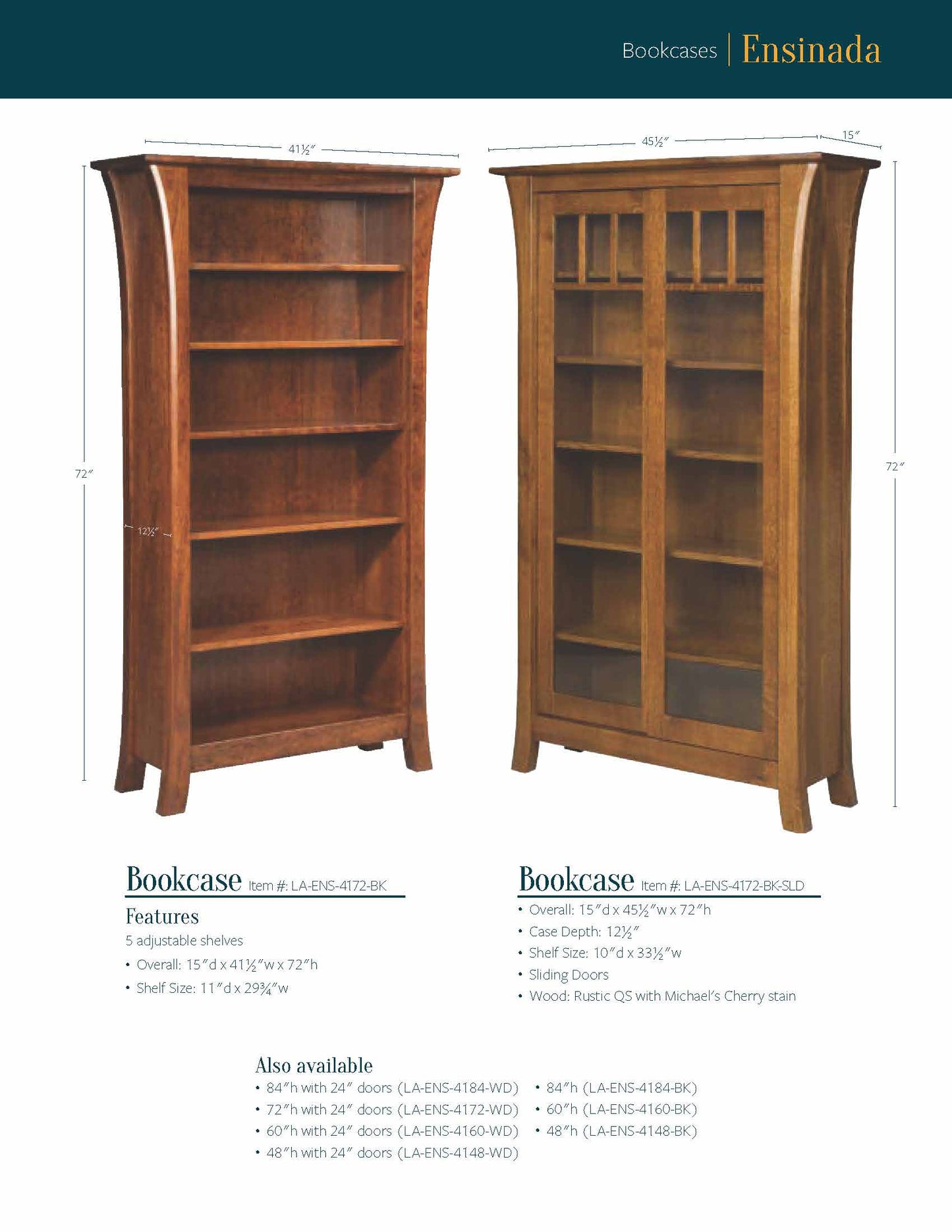 Ensinada Bookcase 5 Shelf Bookcase