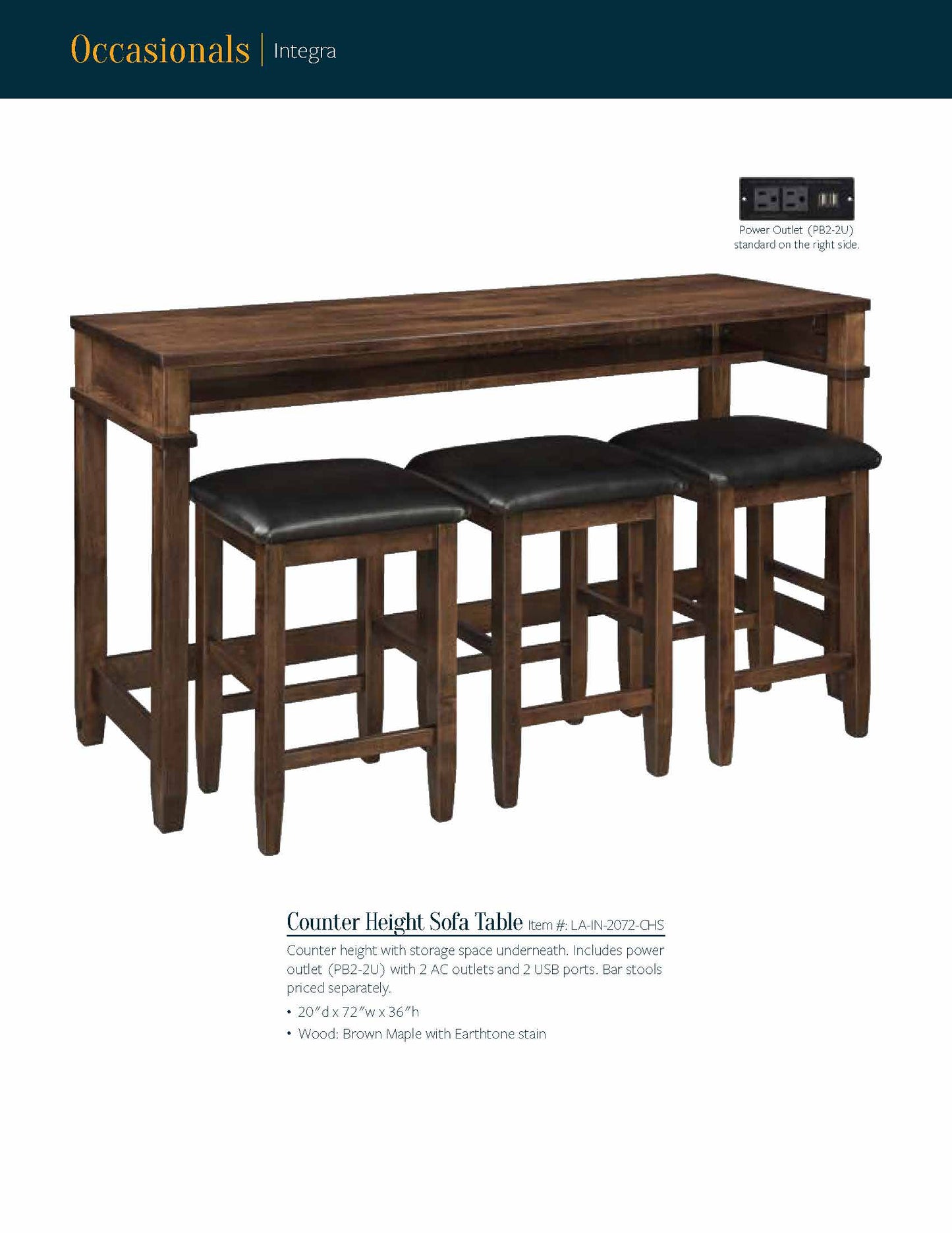 Integra Counter Height 72" Sofa Table