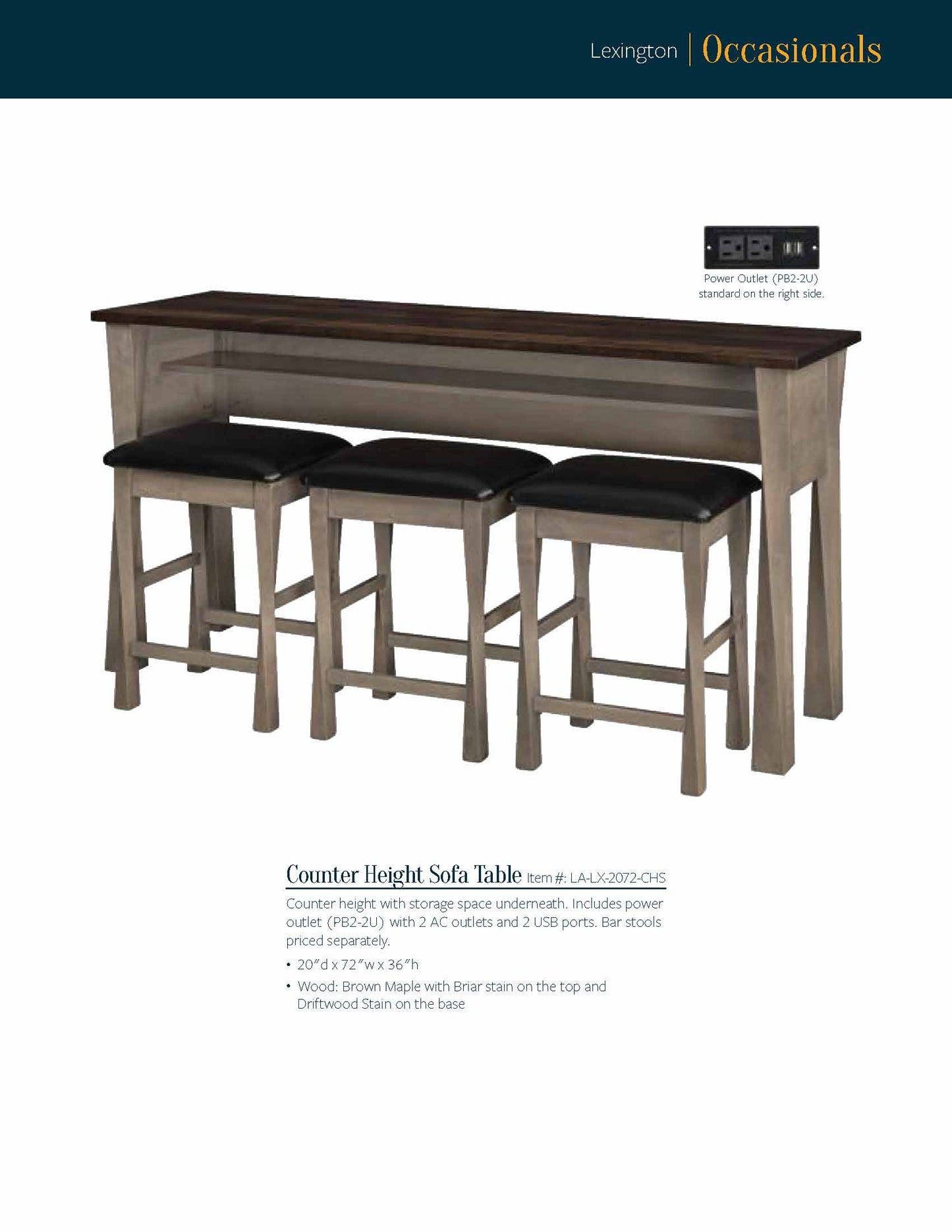Lexington Counter Height Sofa Table