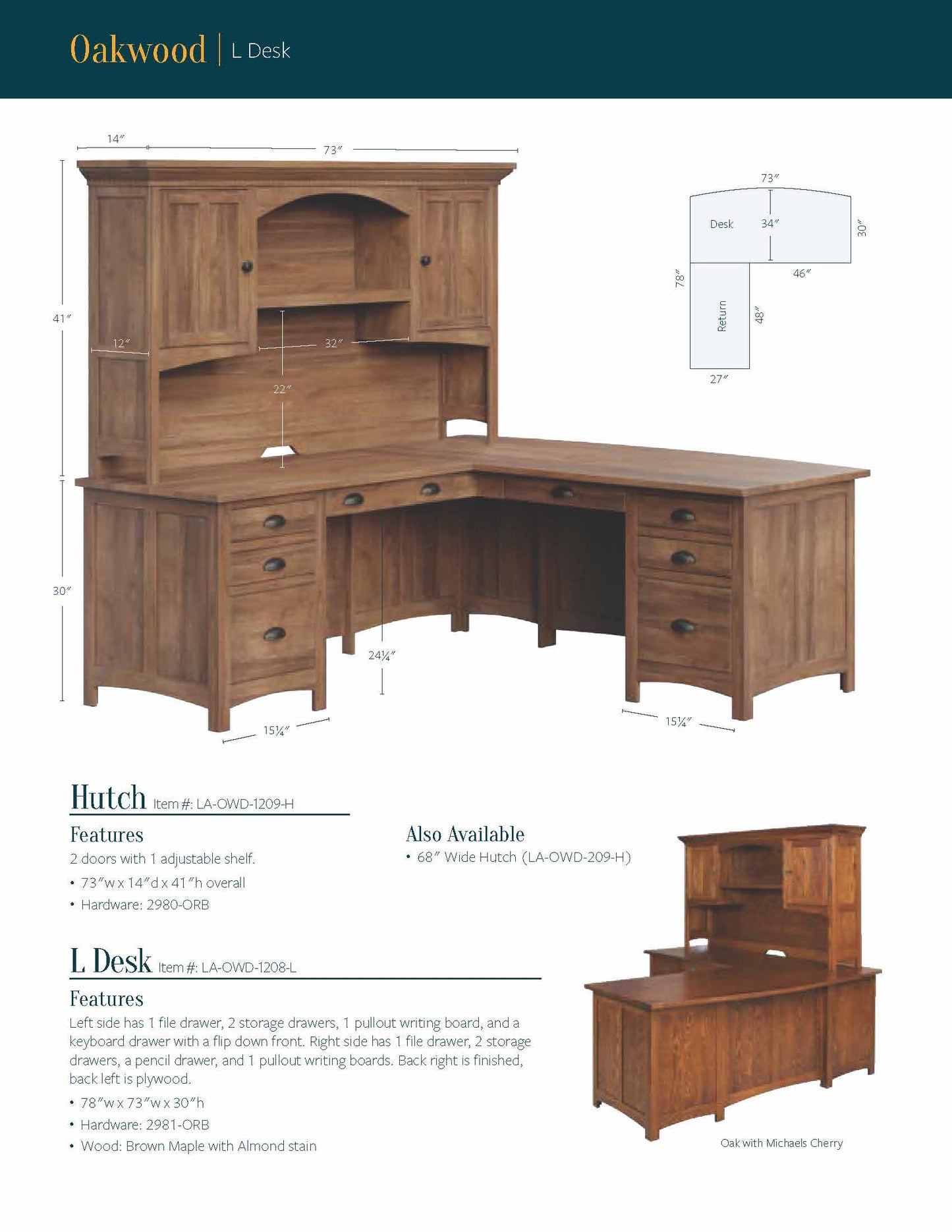 Oakwood U Desk