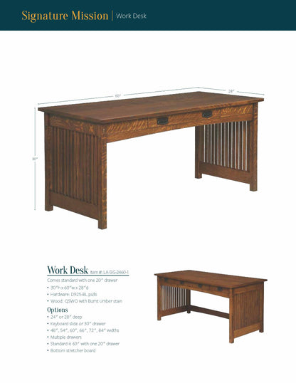 Signature Mission Single Pedestal Desk