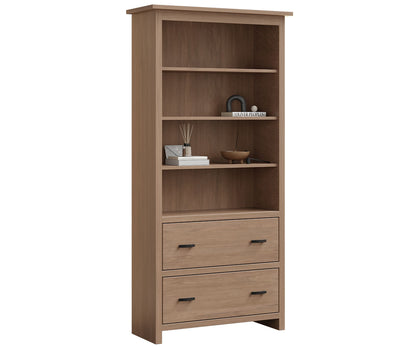 Lamont 36" Bookcase With Glass Doors and Drawer(s)