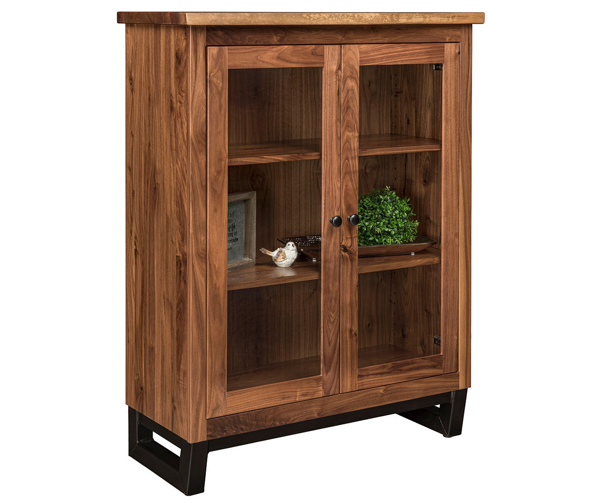 Adona 36" Bookcase With Full Length  Glass Doors