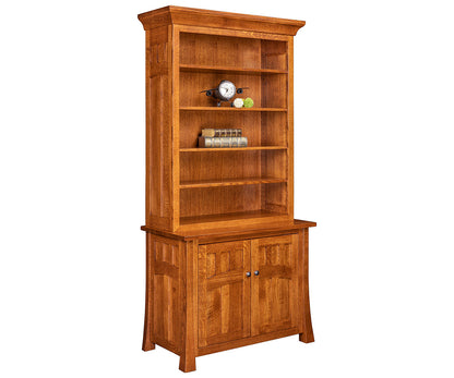 Bridgefort Mission 2 Door Credenza & Bookcase Topper