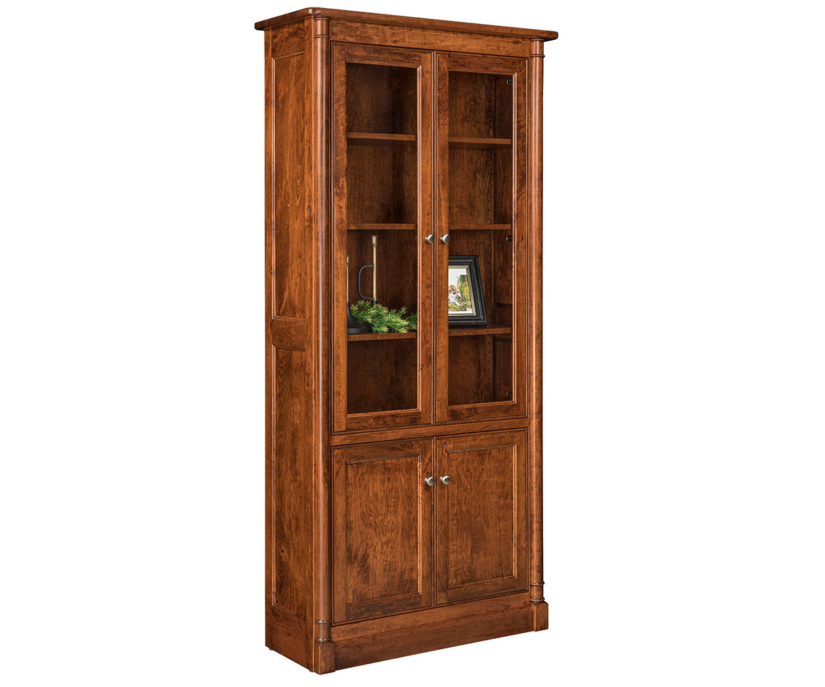 Covington  36" Bookcase With Top and Bottom Doors