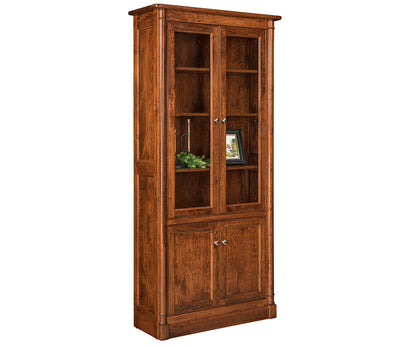 Covington  36" Bookcase With Top and Bottom Doors