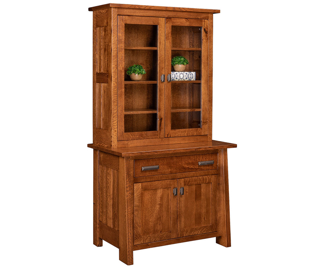 Freemont Mission 1 Drawer 2 Door Credenza & Bookcase Topper