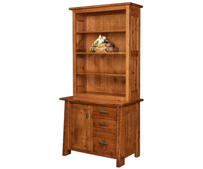 Freemont Mission 3 Drawer 1 Door Credenza & Bookcase Topper
