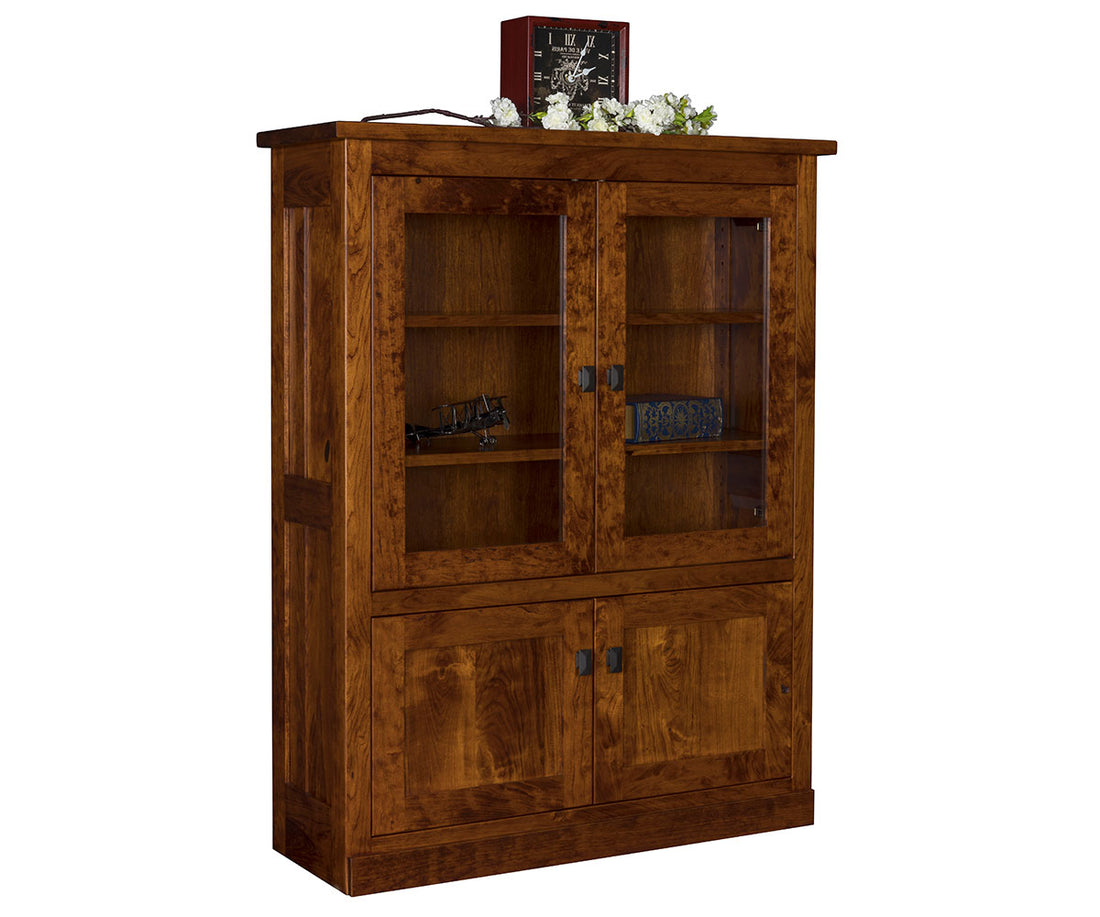 Freemont Mission 36" Bookcase With Top and Bottom Doors