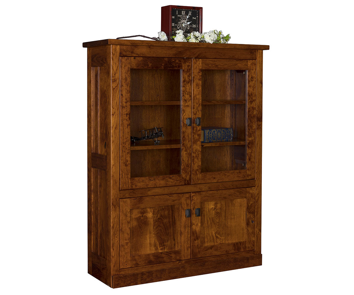 Freemont Mission 36" Bookcase With Top and Bottom Doors