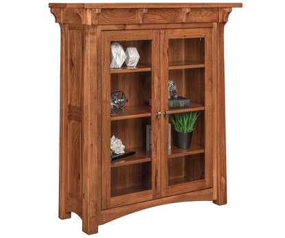 Manitoba 39" Bookcase With Full Length Glass Doors