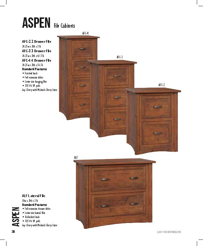 Aspen 3 Drawer File Cabinet