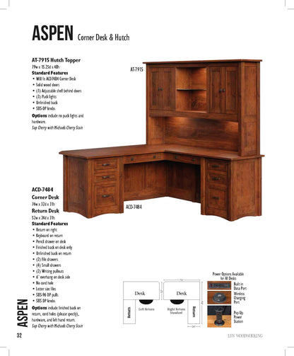 Aspen Corner Desk & Hutch