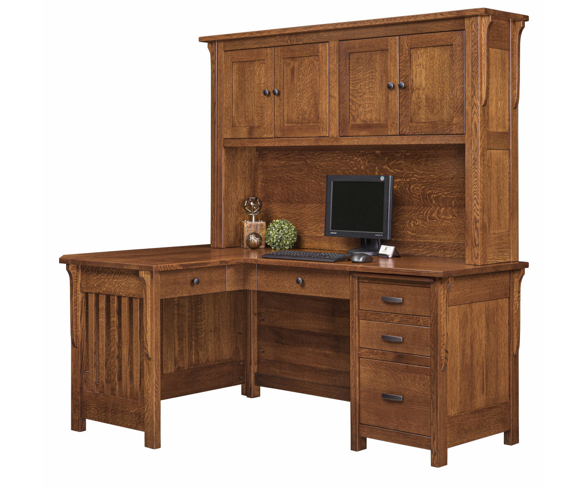 Boston 48" Corner Desk & Hutch Topper