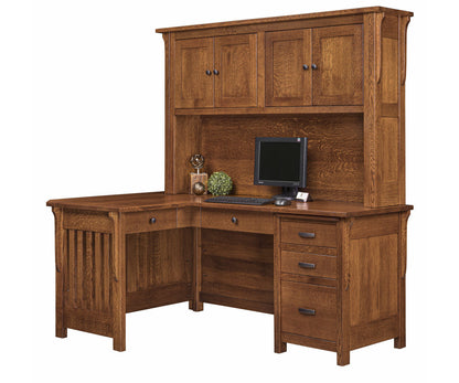 Boston 48" Corner Desk & Hutch Topper