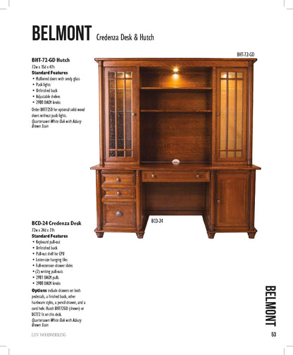 Belmont Credenza Desk & Hutch