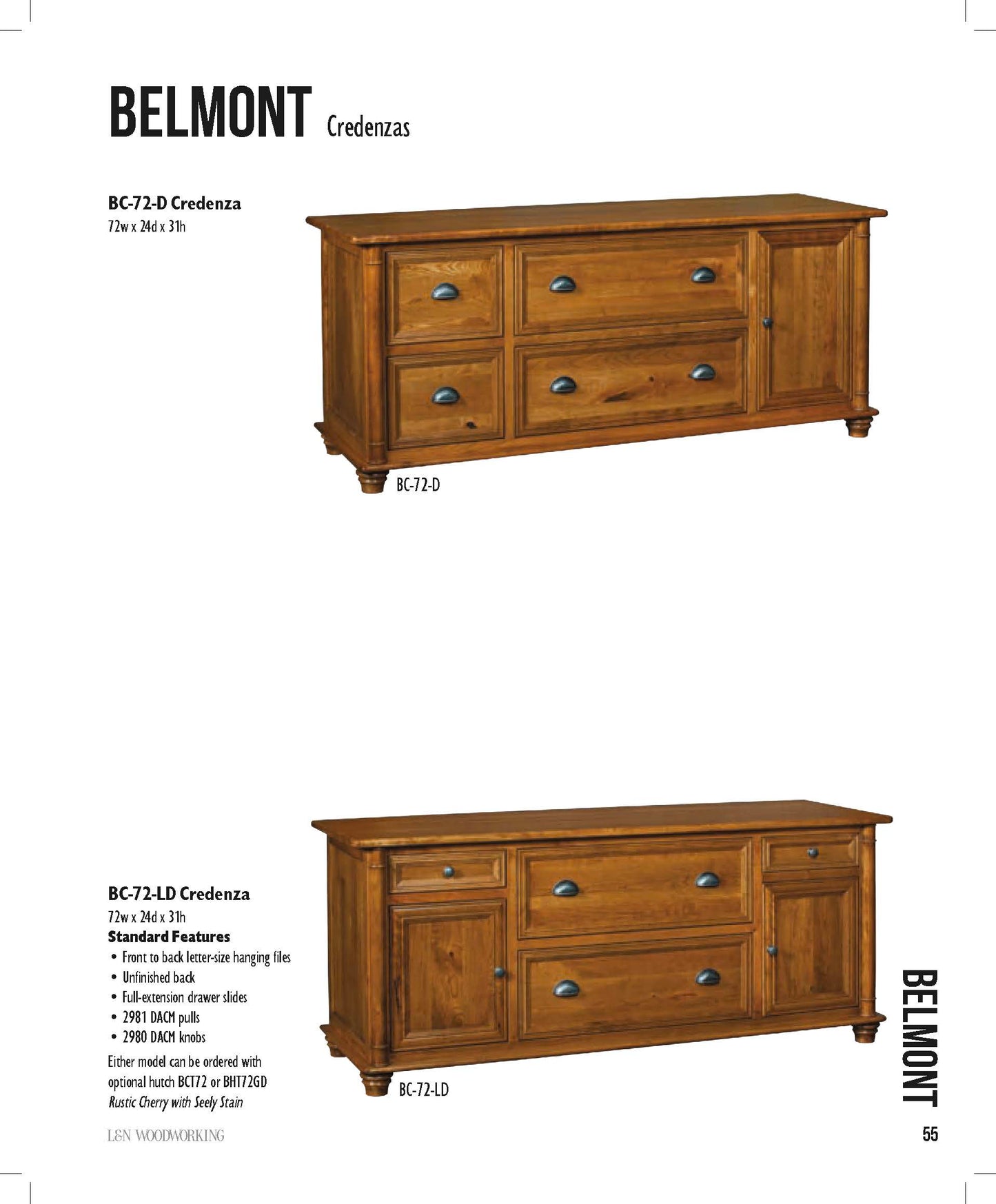 Belmont 4 Drawer 2 Door Credenza