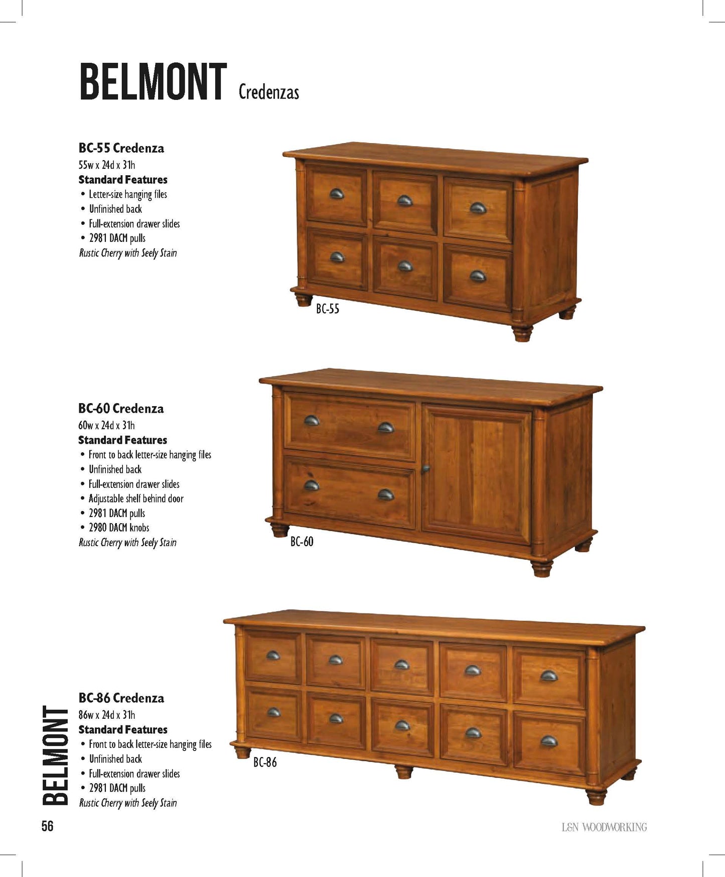 Belmont 2 Drawer 1 Door Credenza
