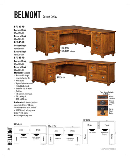 Belmont Corner Desk 48" Return