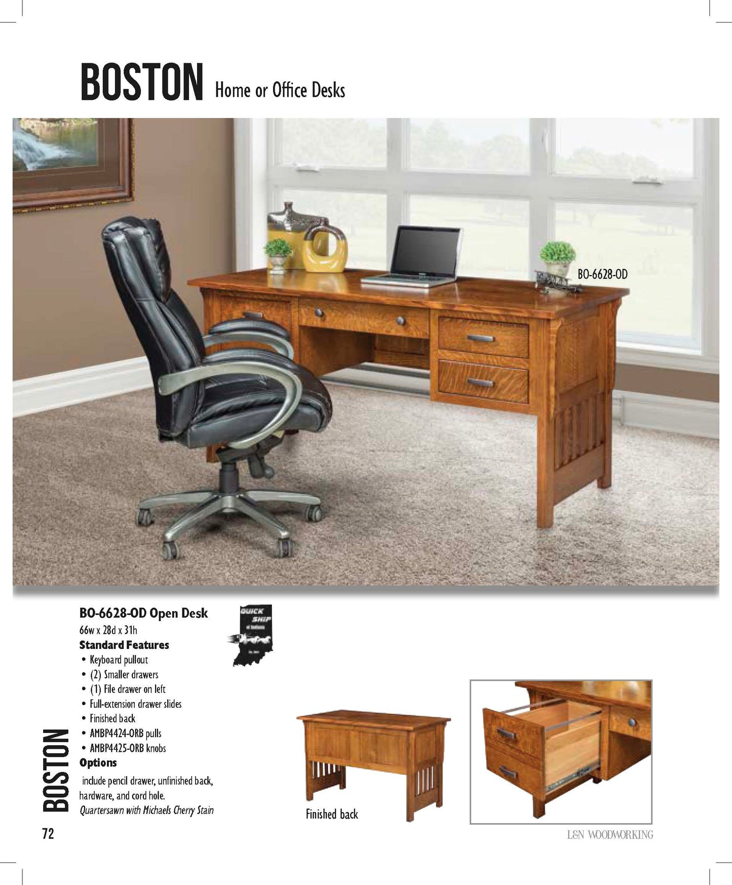 Boston 66" Open Desk