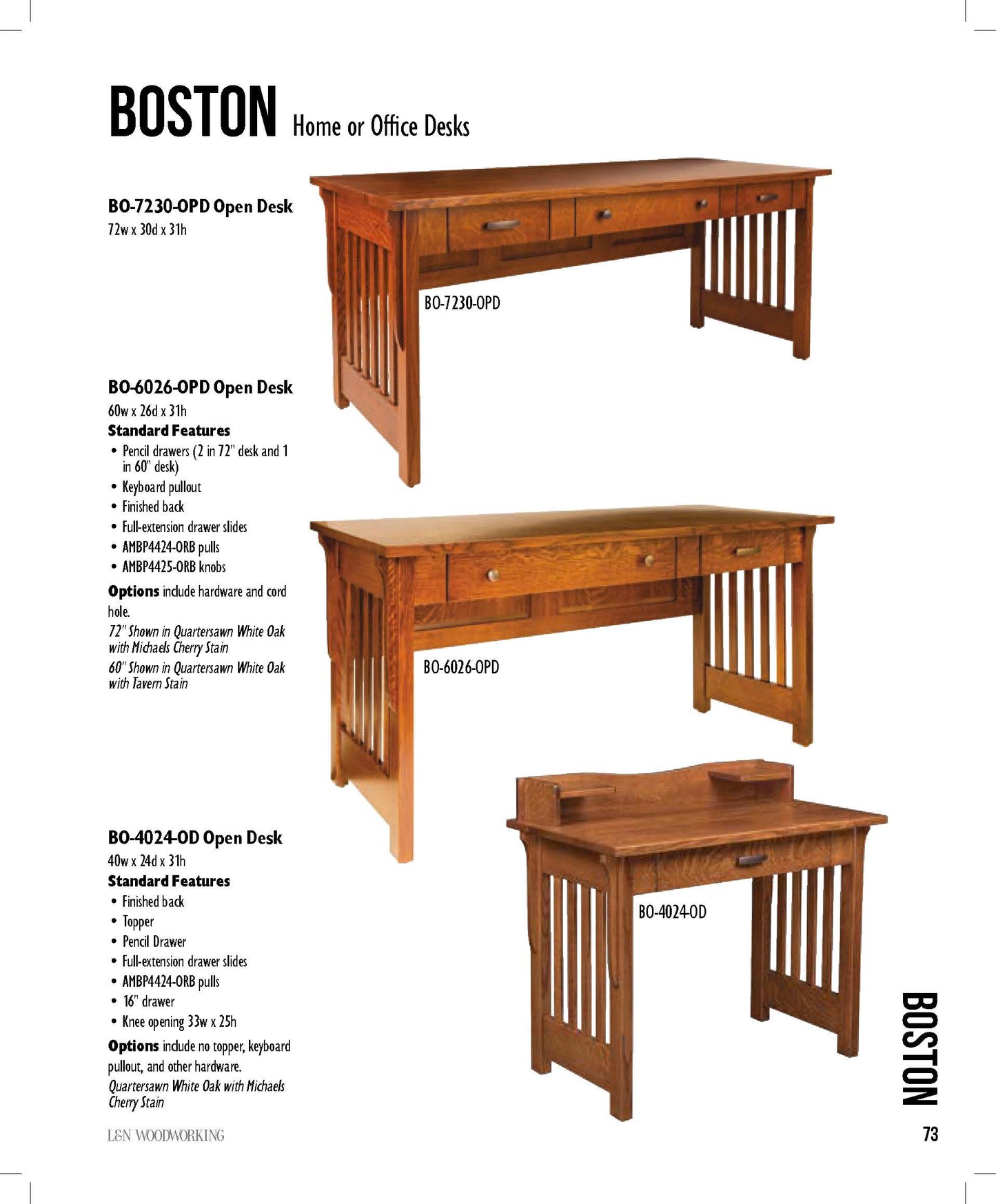 Boston 40" Open Desk
