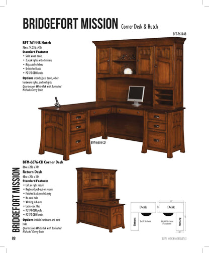 Bridgefort Mission 76" Corner Desk