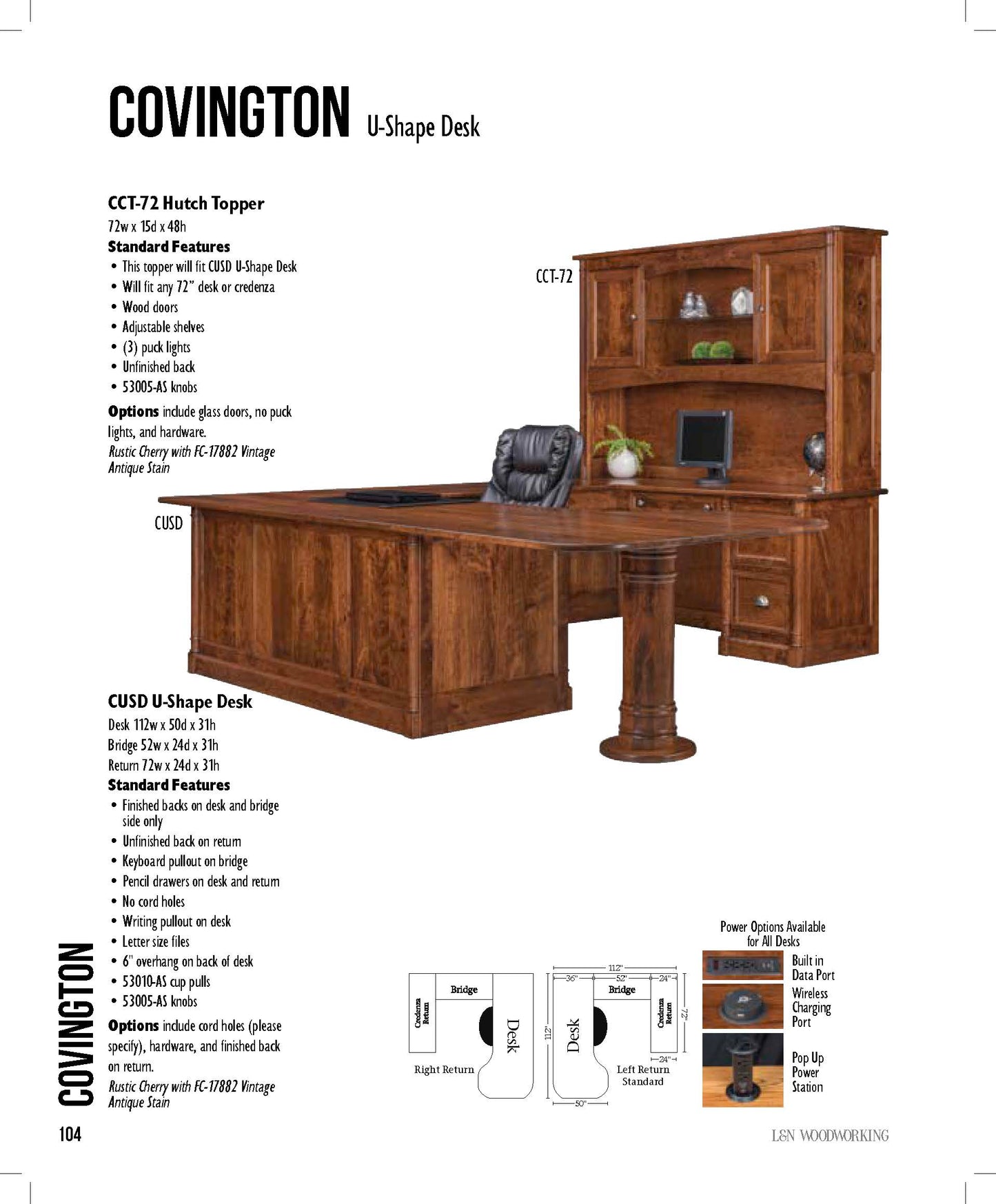Covington U-Shape Desk With Hutch