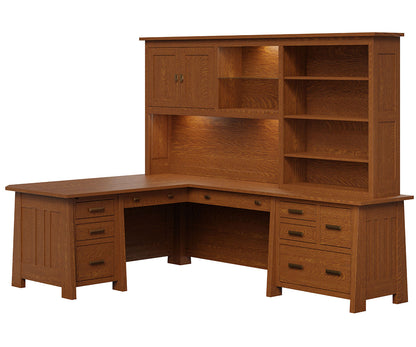 Freemont Mission 72" Corner Desk & Hutch