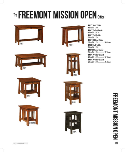 Freemont Mission Open 22"Printer Stand With Drawer