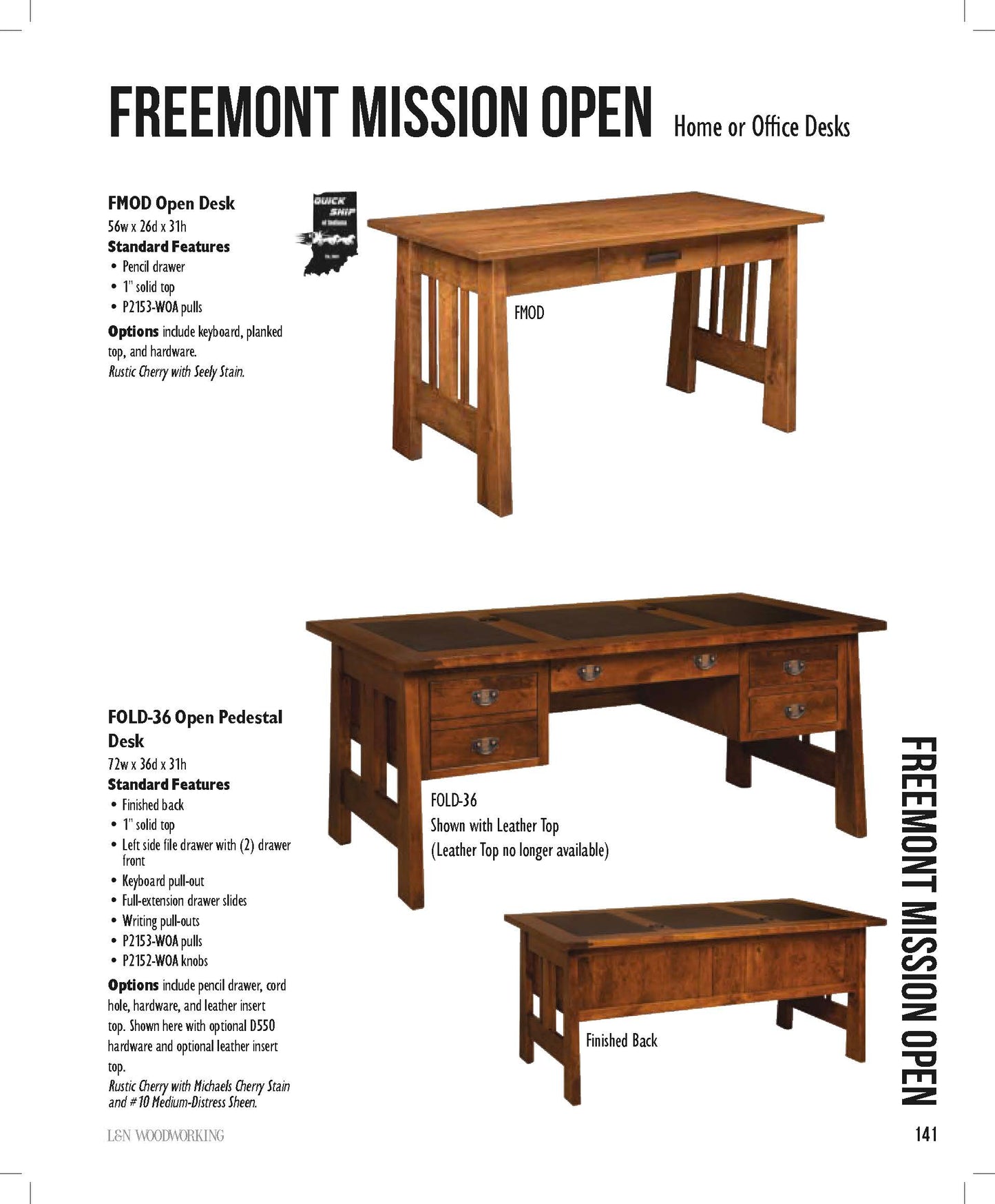 Freemont Mission 56" Open Desk