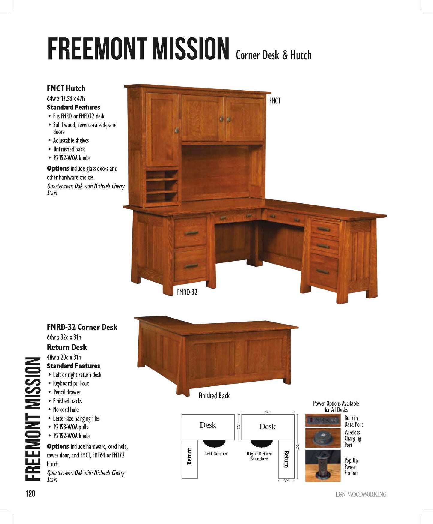 Freemont Mission 66" Corner Desk & Hutch