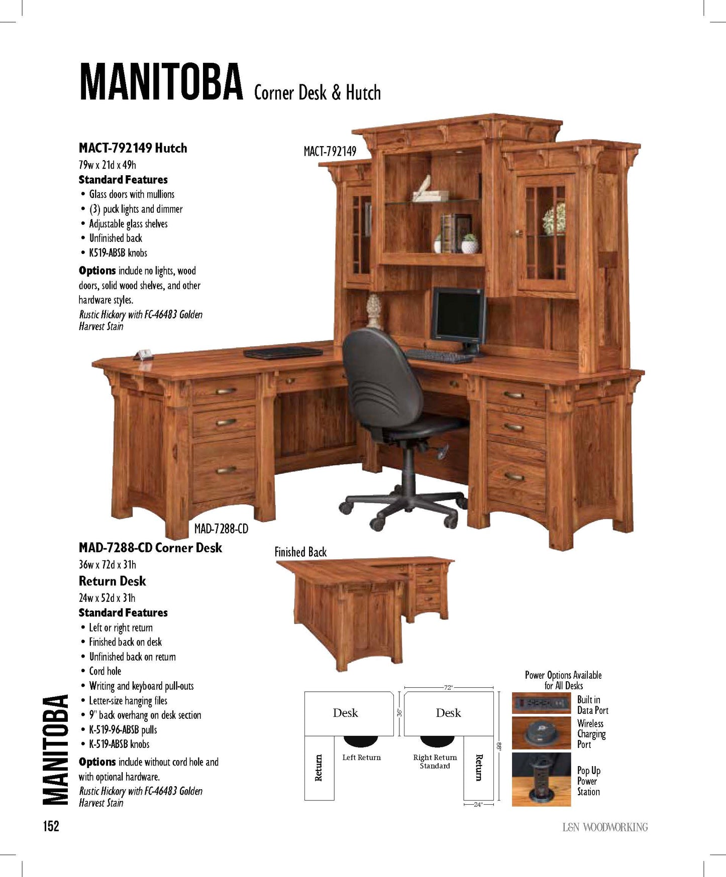 Manitoba Corner Desk & Hutch