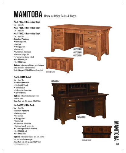 Manitoba  File Desk & Hutch