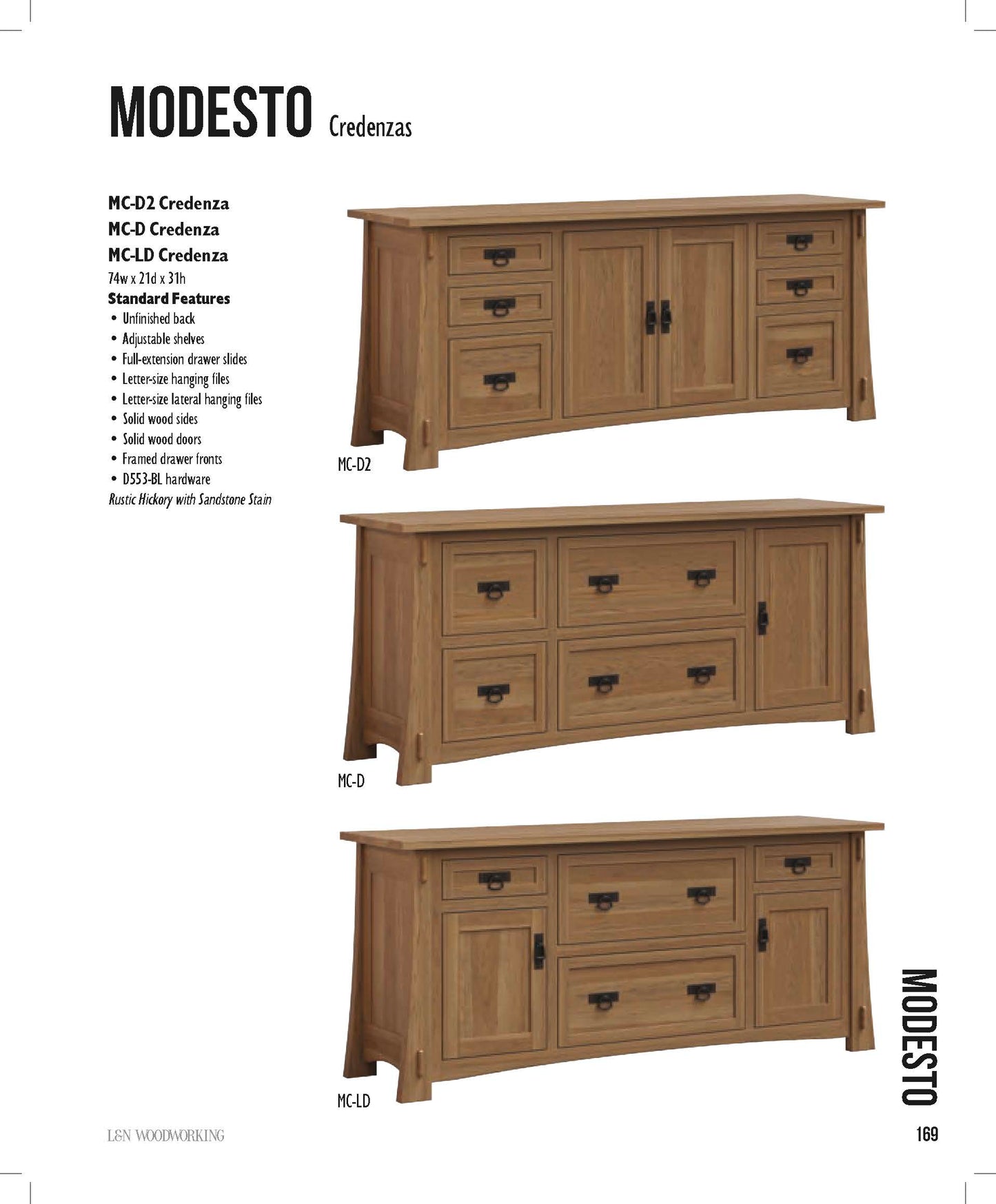 Modesto 6 Drawer 2 Door 74" Credenza