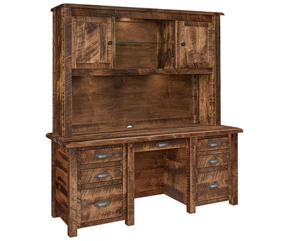 El Paso Double Pedestal Desk With Hutch
