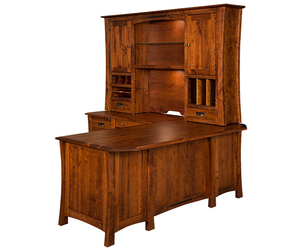 Arts & Crafts L Desk " With Hutch