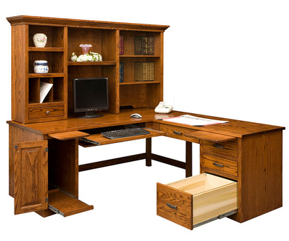 Mission Computer Desk with Return and Hutch