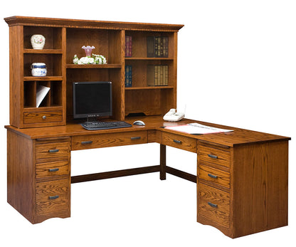 Mission Computer Desk with Return and Hutch