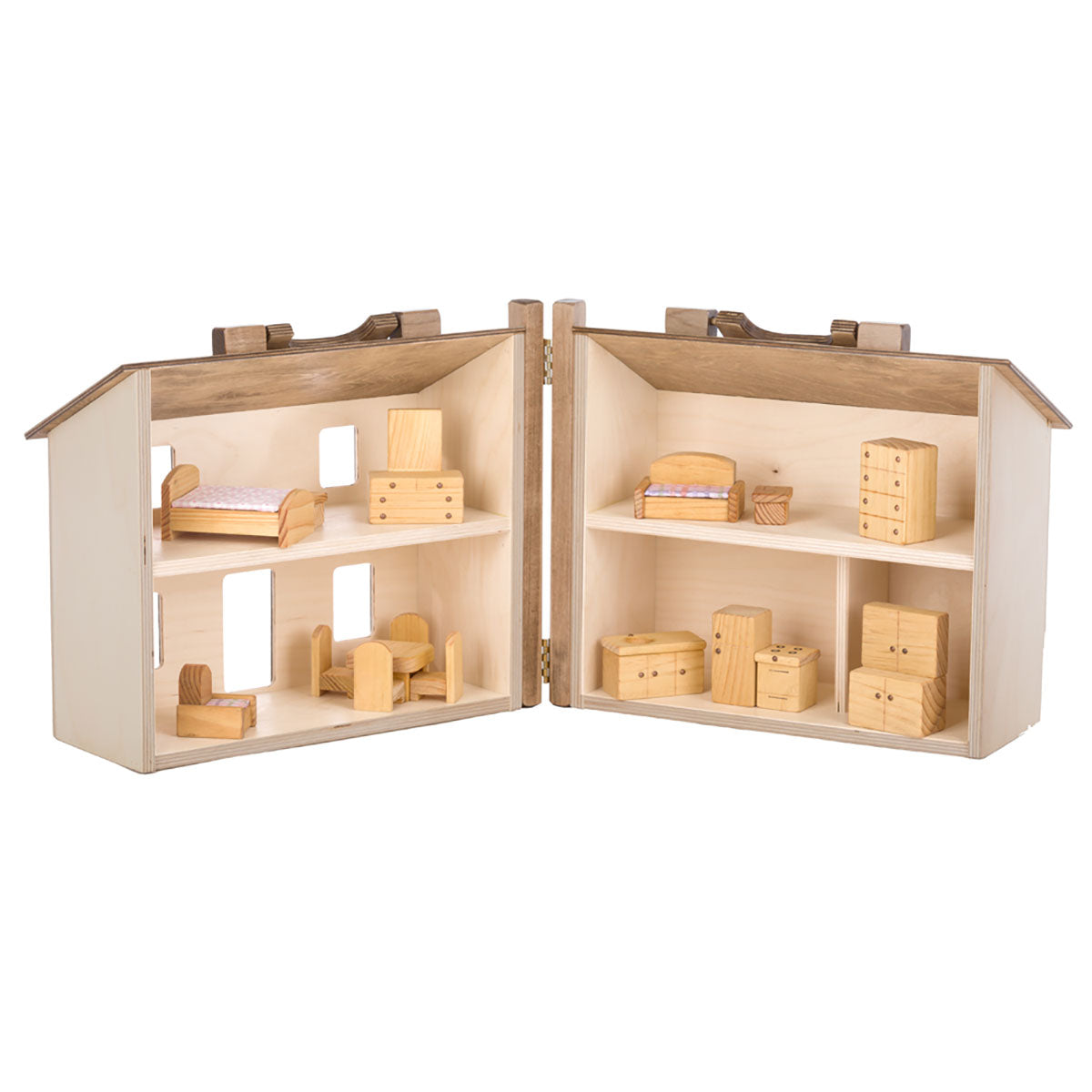 Folding Dollhouse with Furniture