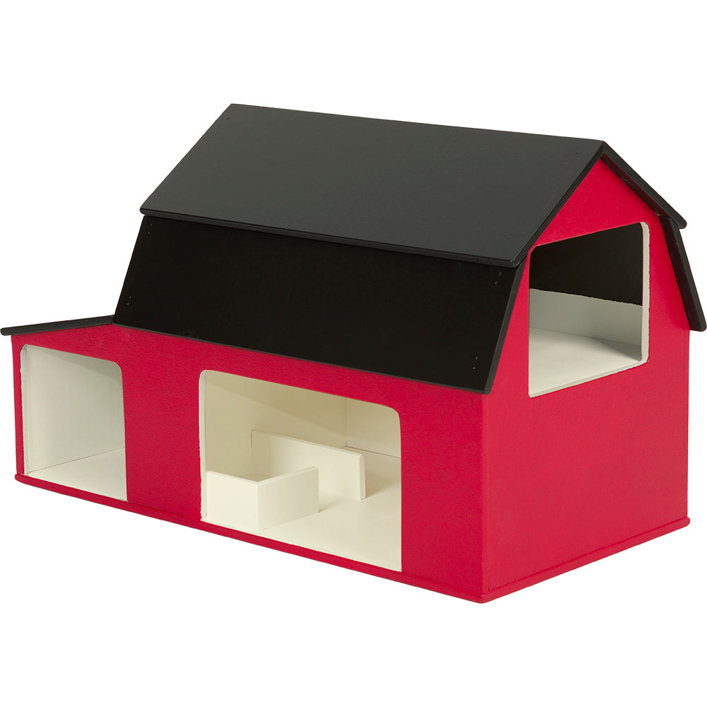 Red Barn with Black Roof