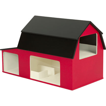 Red Barn with Black Roof