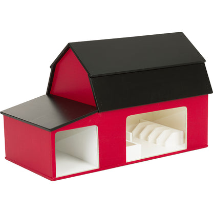 Red Barn with Black Roof