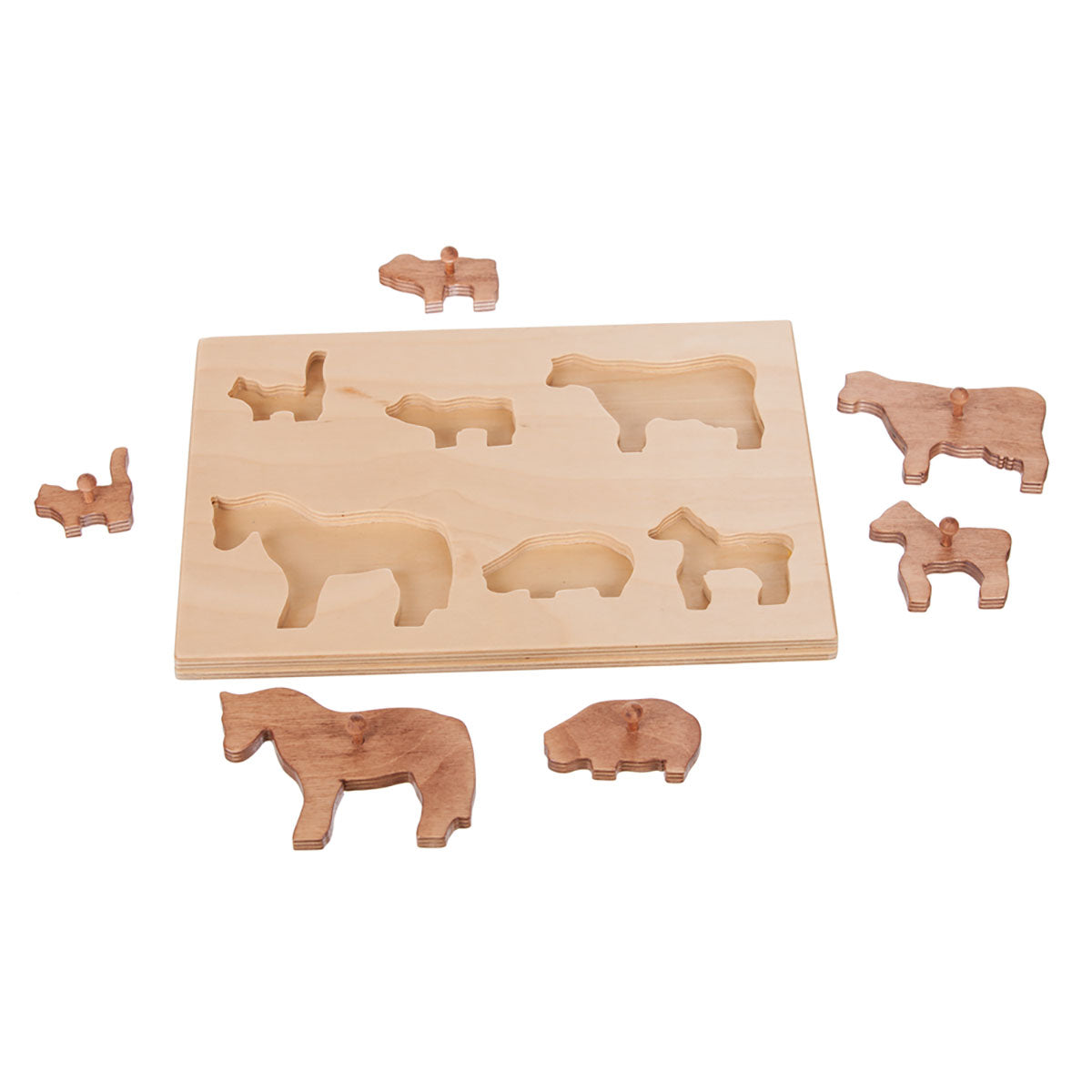 Puzzle Board with Farm Animals
