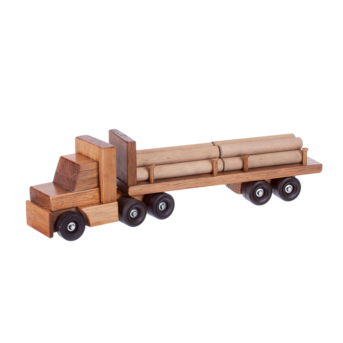Truck with Log Trailer and Logs