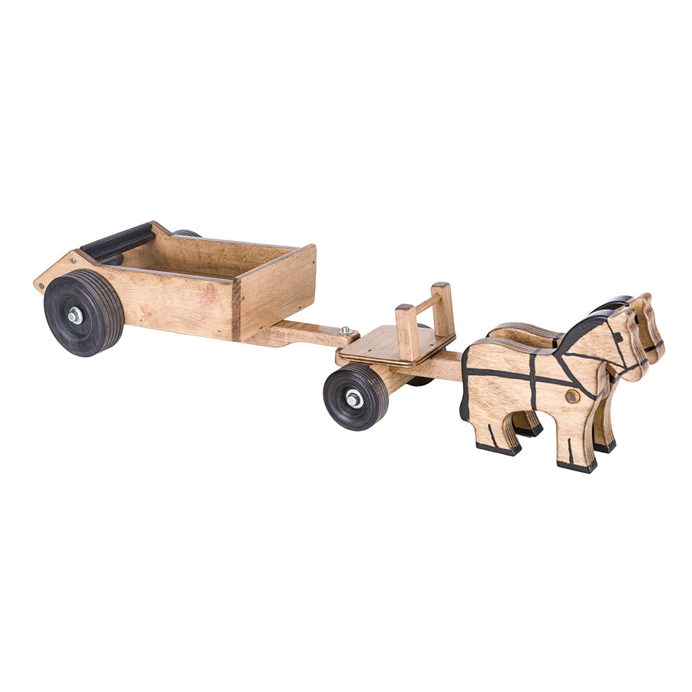 Two Horse Cart with Manure Spreader Set