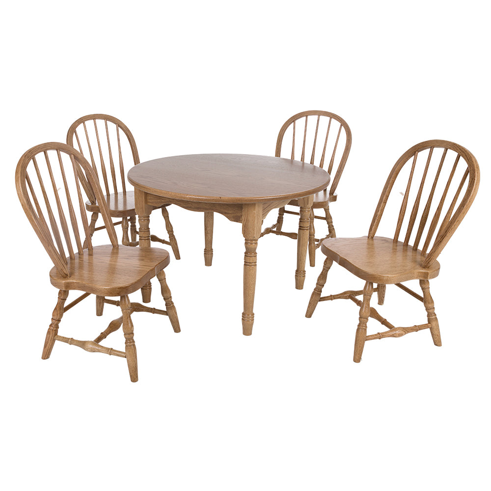 Child's Round Table and 4 Bow Back Chairs Set
