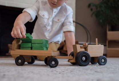 Tractor with Wagon and Hay Bales