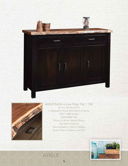 Adele Buffet W/Live Edge Top