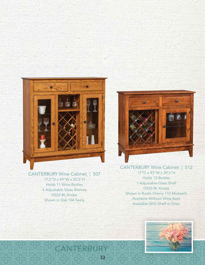 Canterbury Wine Cabinet 1 Door, 2 Drawers