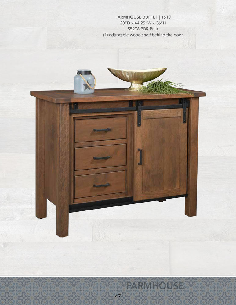 Farmhouse Buffet with Optional  Hutch – 45.75" W